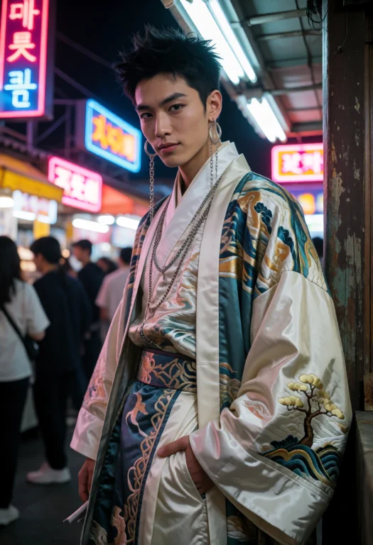 A Photorealistic Full-body Fashion Photograph Captures An Et...
