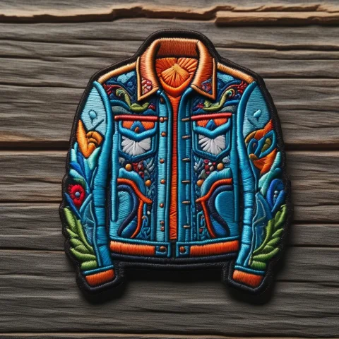 Ral-embroideredpatch,bluejeacn Jacket Shirt, Wood — SDXL AI Prompt: ral-embroideredpatch,bluejeacn jacket shirt, wood