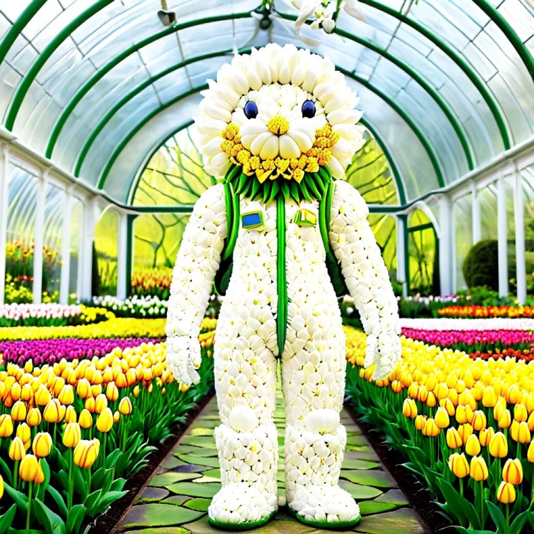 Jaynl-tm, Made Of Tulips, An Astronaut Figure Sculpted Entir...