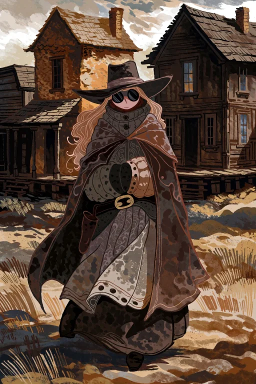 Painting Style Of A Fairytale Book. A Mysterious Female Guns...