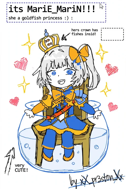 Earnest, Clumsy Ms Paint Fanart Of The Vtuber Character Mari...