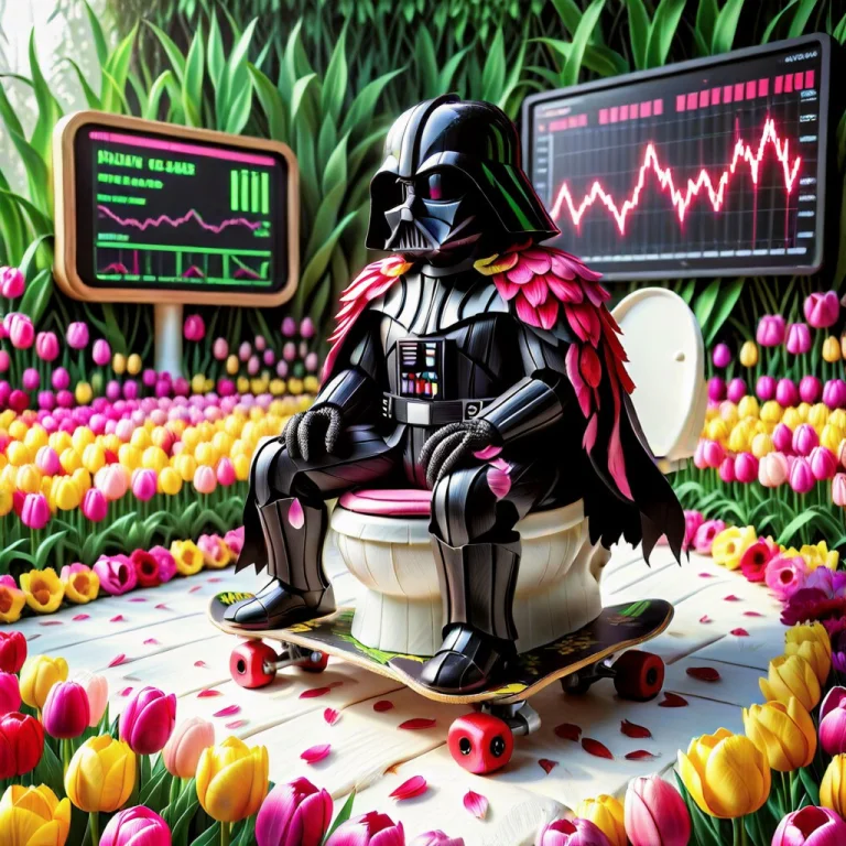 A Surreal And Dramatic Scene Featuring A Full-body Darth Vad...