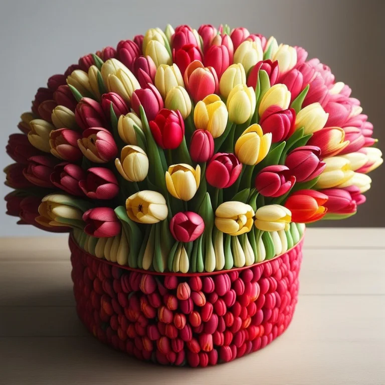 Jaynl-tm, Made Of Tulips,red,bucket