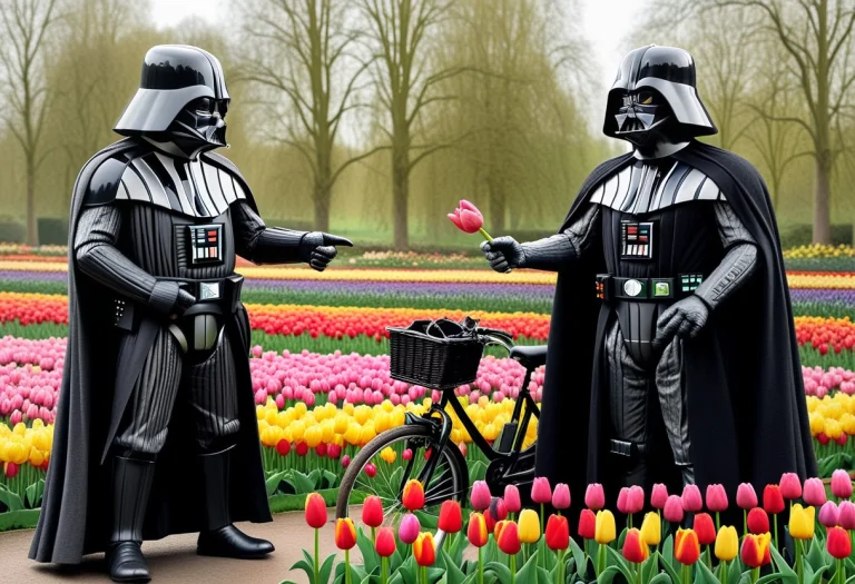 Darth Vader Made Of Tulips Black Tulips, Standing By Jabba T...