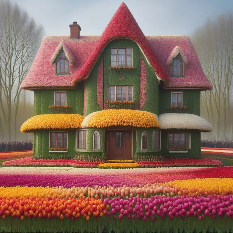 Jaynl-tm, Made Of Tulips, House Made Of Tulips,painterly, Tr...