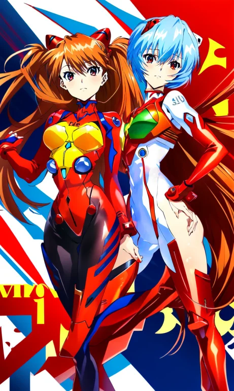 By Mika Pikazo, 2girls, Ayanami Rei, Souryuu Asuka Langley,...