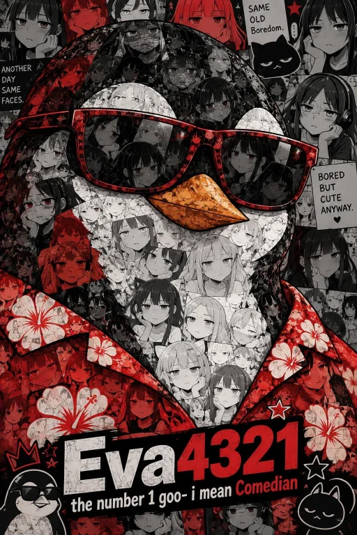 A Penguin In A Hawaiian Shirt And Sunglasses In A Creative U...