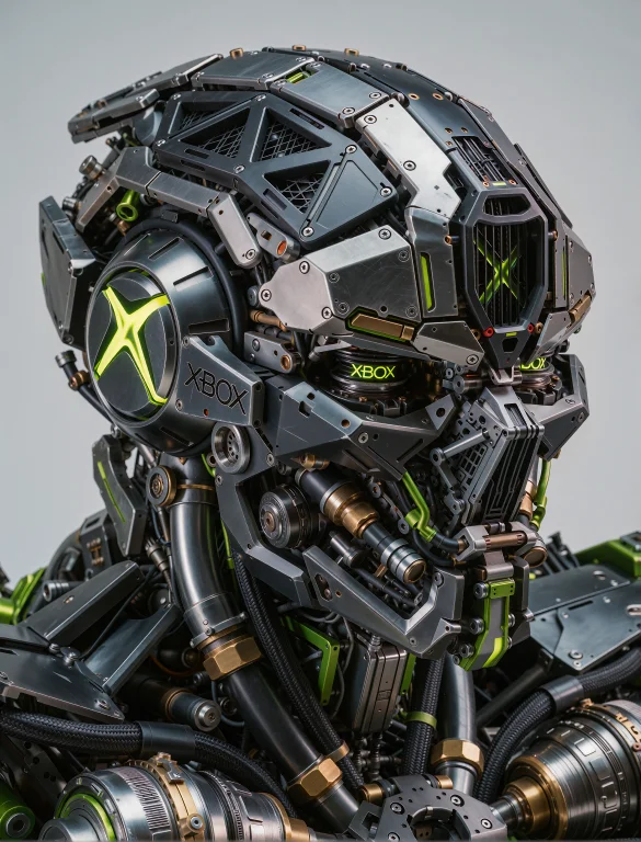 A High-detail Industrial Macro Photograph Of A Complex Robot...