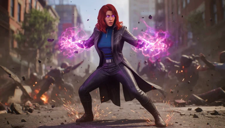 Jgrey, 3d Render, Jean Grey Full Body Fight Portrait In The...