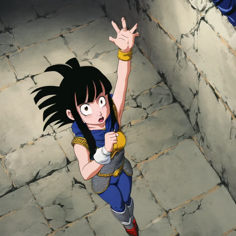 Akiratoriyama Art Style, 1girl, A Girl Walking In A Dungeon,...