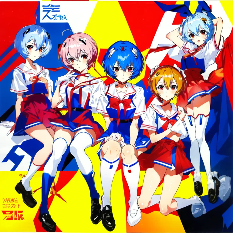 By Mika Pikazo, 5girls, Ayanami Rei, Clone, Neon Genesis Eva...