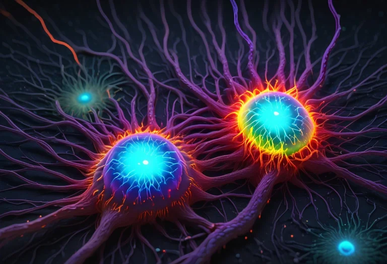 Microscopic View Of Human Blood Cells Flowing Through A Vein...
