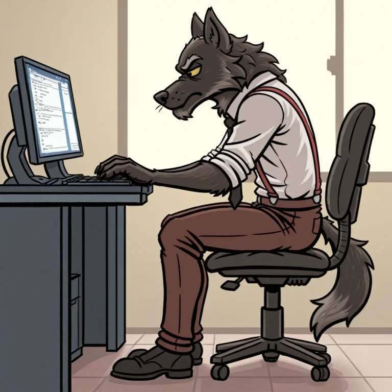 N4n0ff, Mature Male, Canine, Wolf, Black Fur, Black Eyes, Ye...