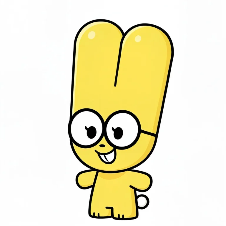 Bnuuy, Yellow Skin, Glasses, Standing, Chibi, White Backgrou...