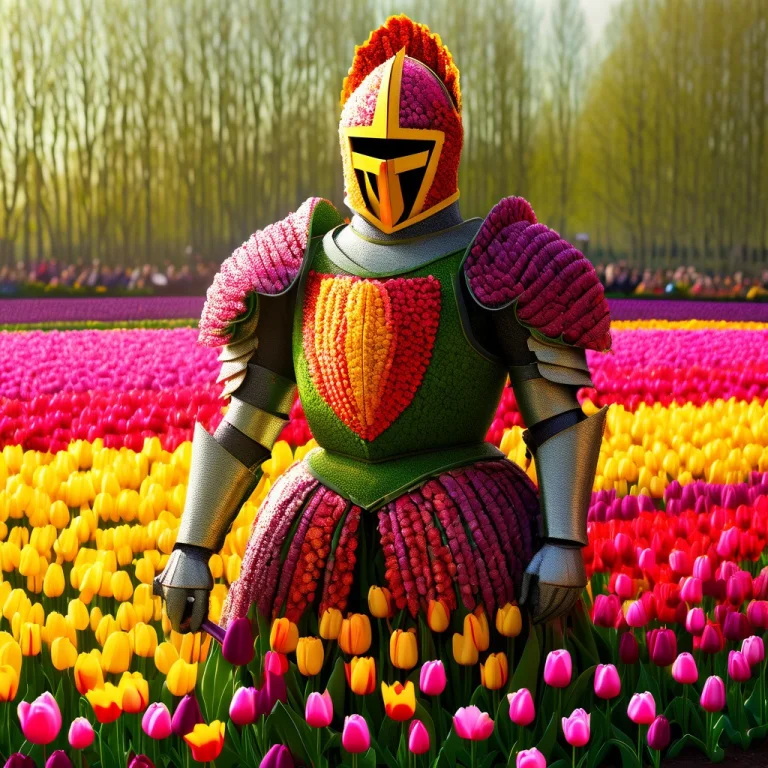 Tulip Knight, Full Body Armored Knight Made Entirely Of Tuli...