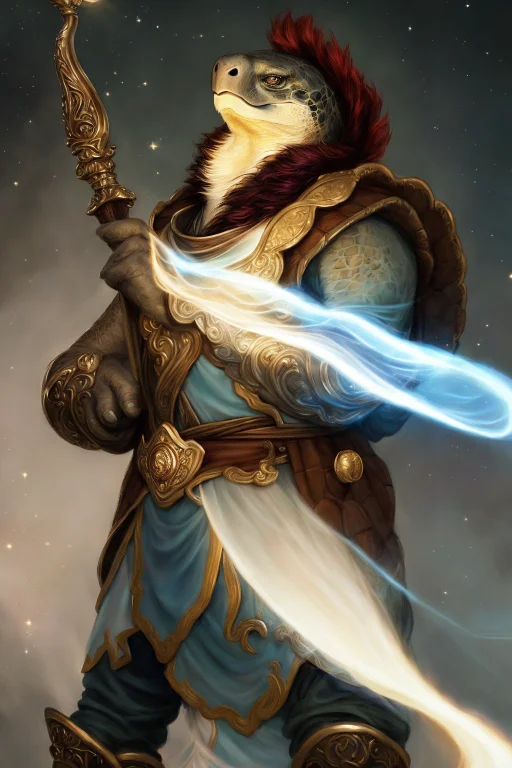 Professional Digital Illustrationa Male Tortle Sorcerer, Art...