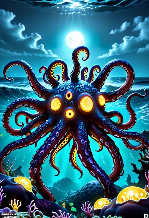 Digital Art, Fantasy, Cephalopod, Octopus, Monster, Sea Crea...