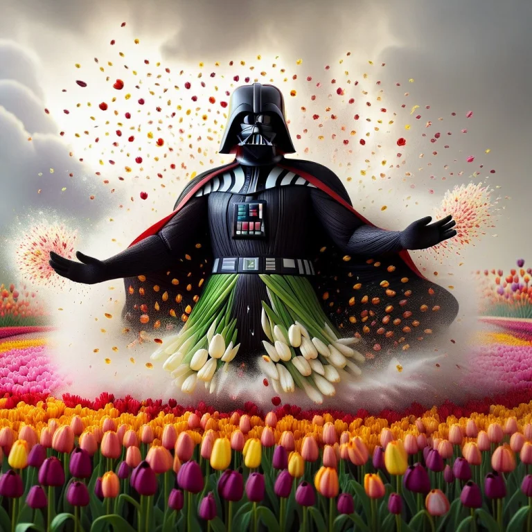 Made Of Tulips, Darth Vader About To Sneeze Hard, His Body M...