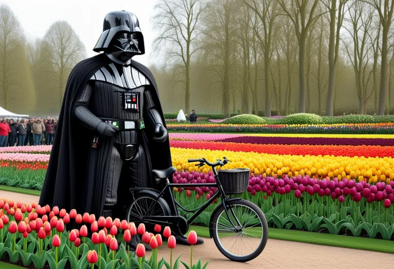 Darth Vader, Made Of Tulips, Black Tulips, Standing My Jabba...