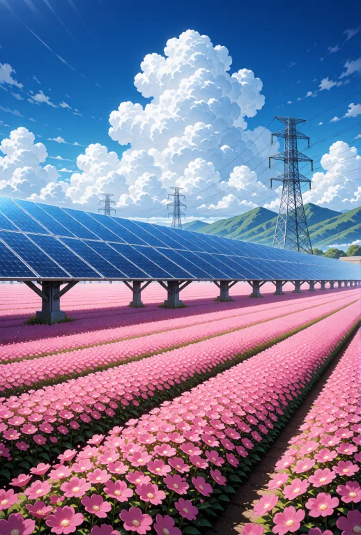 A Vast, Surreal Landscape Featuring Expansive Fields Of Vibr...