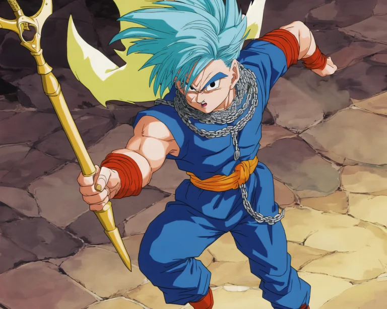 Akiratoriyama Art Style, 1guy, A Guy Jumping In The Air Hold...