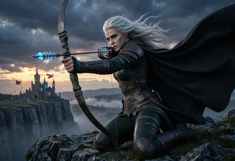 A Cinematic High-detail Fantasy Portrait Of A Female Elven A...