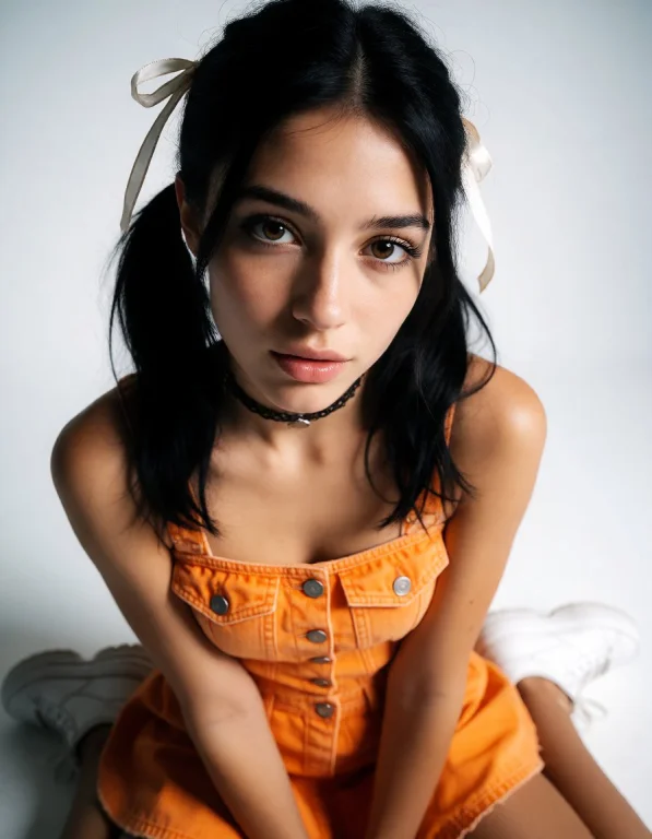 A Mid-twenties European Woman Possesses Honey Brown Eyes, Po...