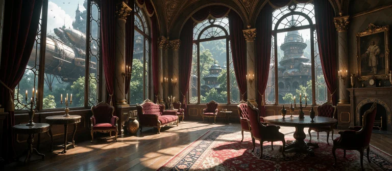 Final Fantasy Xvi Style, Medieval Steampunk World, A Luxurio...
