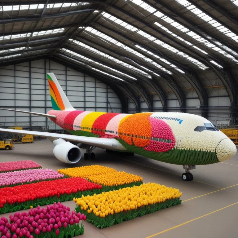 Jaynl-tm, A Boeing 747 Made Of Tulips, In A Hangar