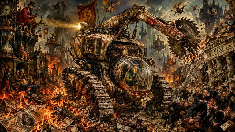 Bitcoin Tank Destroying The Fiat System, Piles Of Cash Burni...
