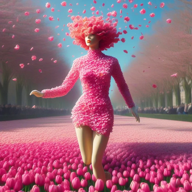 Mannequin, Running, Vaporwave, Petals, Falling Petals, Surre...