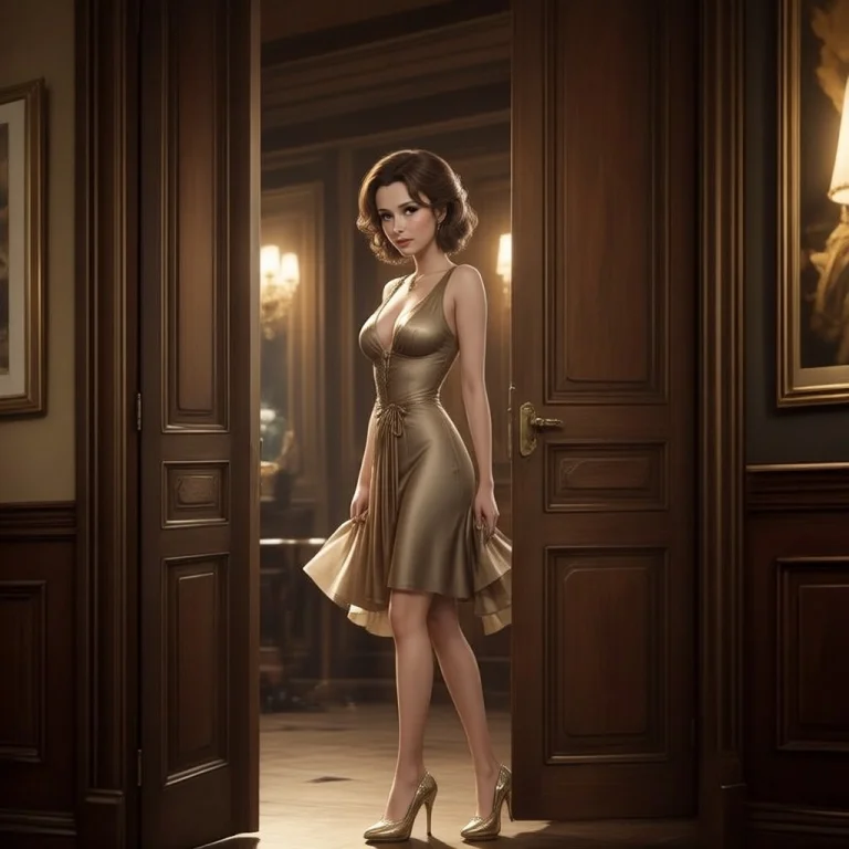 The Woman In The Doorway Came From The Club, Drunk And Dishe...