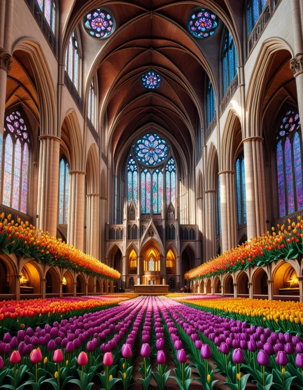 Tulipmania, A Colossal Gothic Cathedral Constructed Entirely...