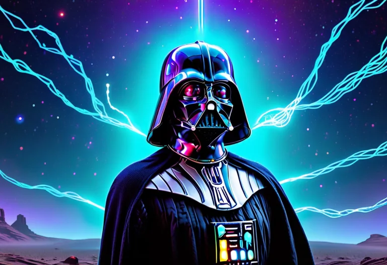 Darth Vader And E.t. Standing Together On A Dark Alien Plane...