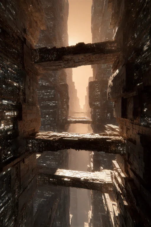 An Extreme Low-angle Shot Looking Up Through A Dense Canyon...