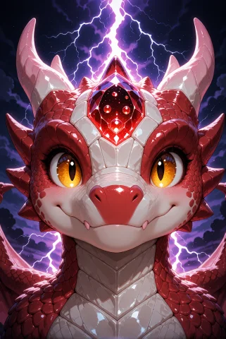 A Red Dragon Creature With A Cute, Stylized Appearance, Feat... — Stable Diffusion AI Prompt: A red dragon creature with a cute, stylized appearance, featuring thick crimson...