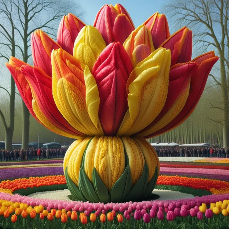 Jaynl-tm, A Giant Tulip, Made Of Tulips