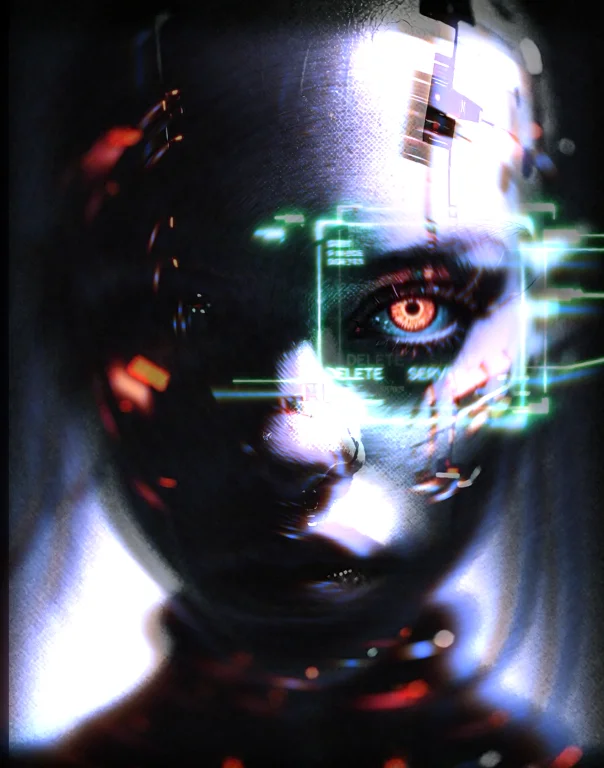 A Striking Cyberpunk Portrait Of A Bio-engineered Android Wo...