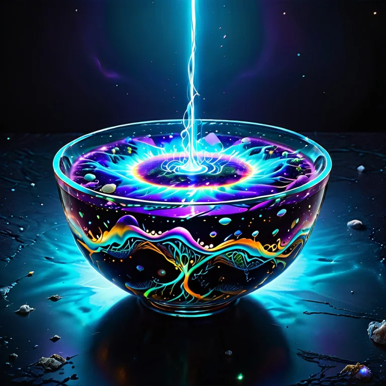 Dark, Chiaroscuro, Low-key, A Ceramic Bowl Floating In The P...