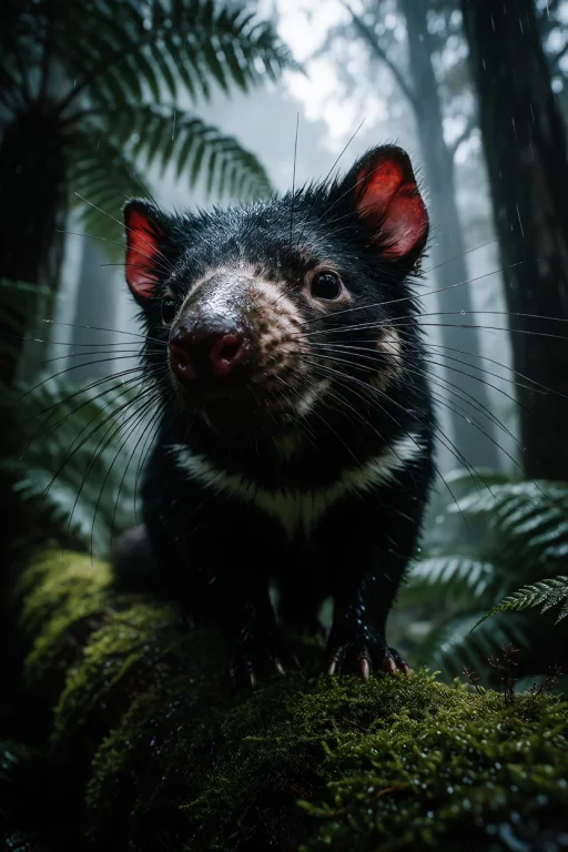 Ta86inkriot, Thin Black Outlines, A Tasmanian Devil Standing...