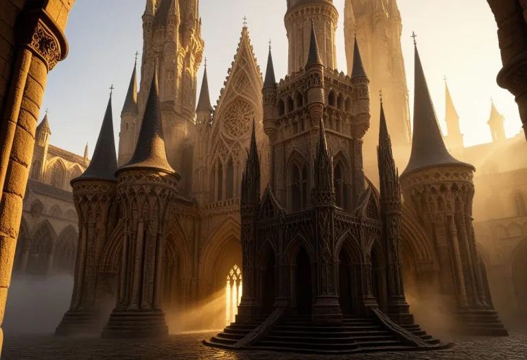 Cinematic Eye-level Establishing Shot Deep Within The Heart...