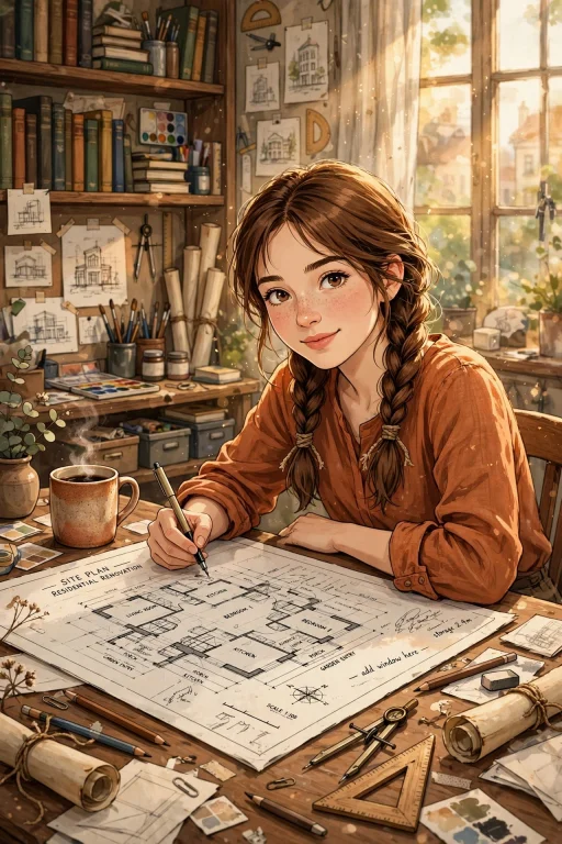 A High-quality, Detailed Digital Illustration Of A Young Wom...