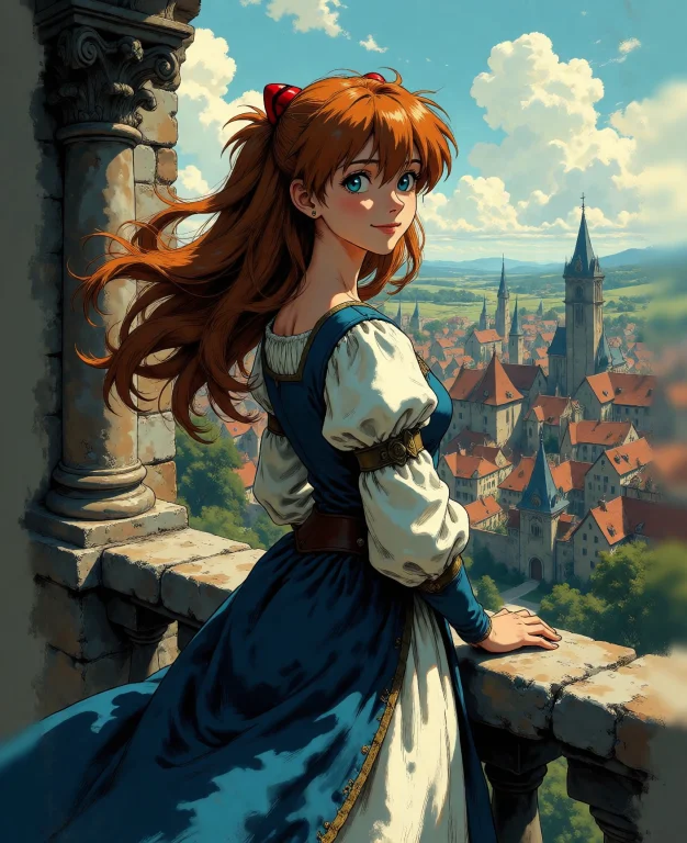 1girl, Asuka Langley Soryu Evangelion Auburn Hair Flowing In...