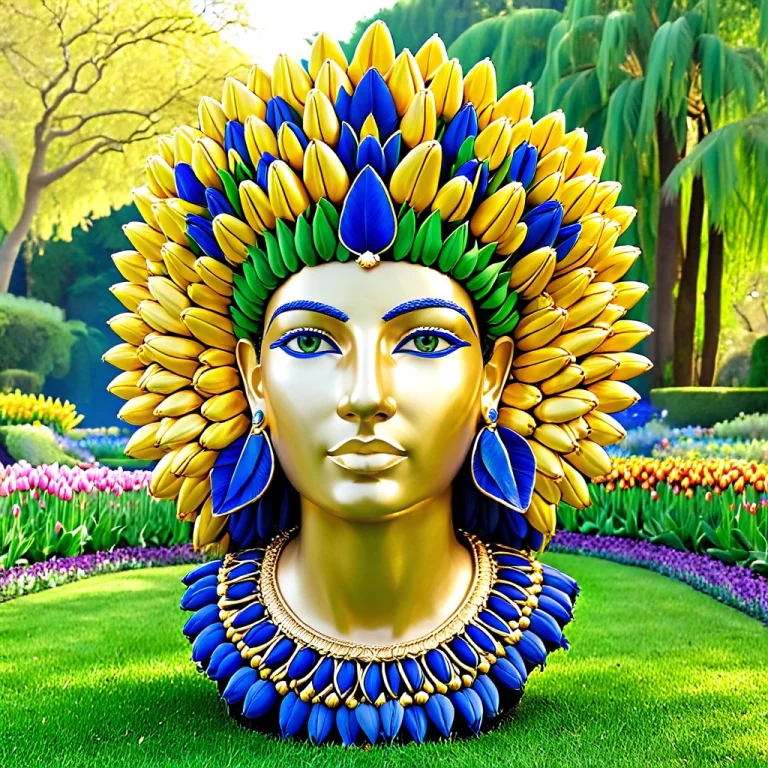 Jaynl-tm, Made Of Tulips, An Ancient Egyptian Queen Bust For...