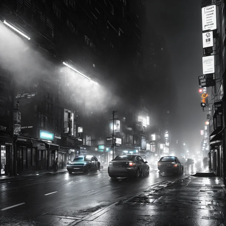 New York Alleyway, Foggy Night, Grimy Dark City, Empty Of Pe...