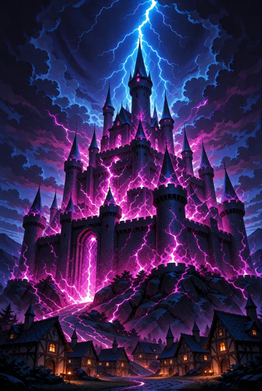 A Massive, Dark Fantasy Fortress Castle Dominating The Lands...