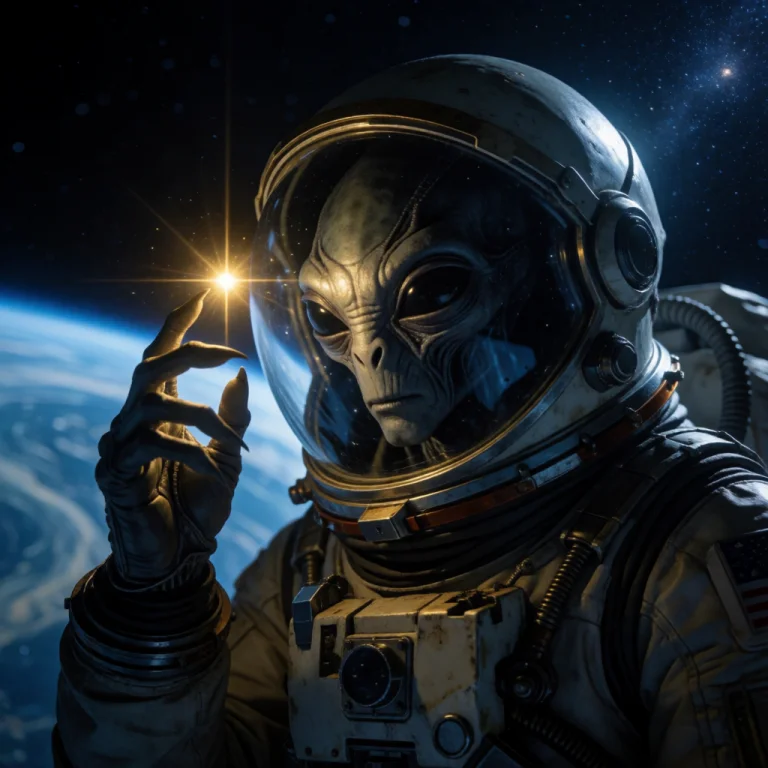 Cinematic Sci-fi Digital Art, A Haunting Close-up Of A Grey...