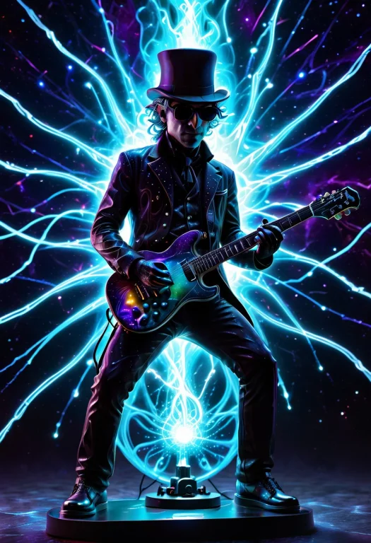 Rockstar Statue, Sunglasses, Playing Electric Guitar, Top Ha...
