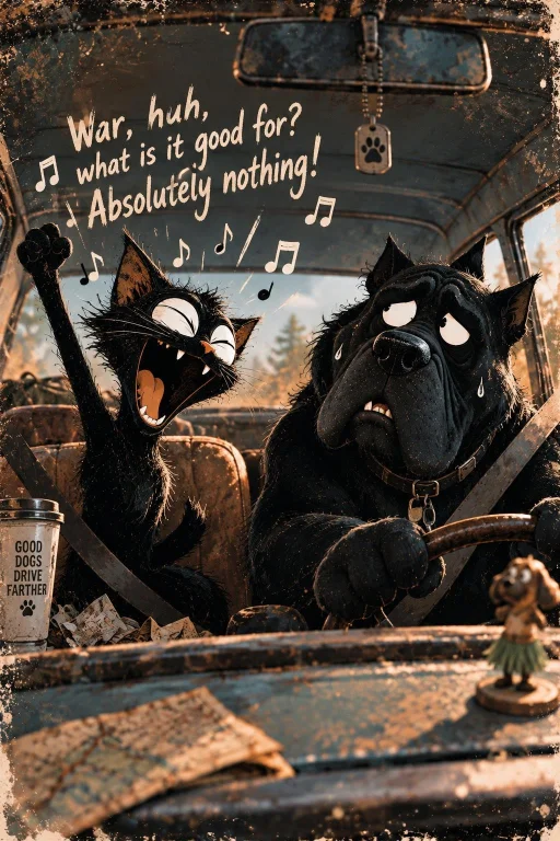 Keep The Art-style, And The Two Characters Dog  Cat. Change...