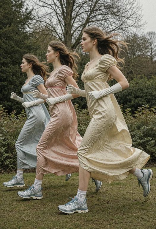 Three Young Aristocratic Women In Bridgerton Regency Era Gow...
